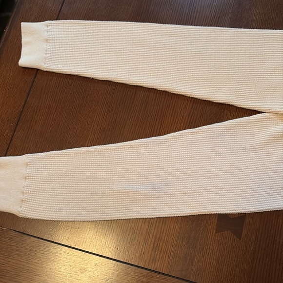 White + Warren XS Waffle Knit Lounge Pants Joggers. Cream. Heavyweight - Picture 7 of 10